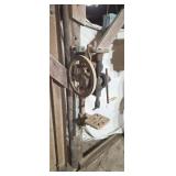 Old antique hand crank drill press