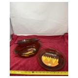 New FireKing pie pan and casserole dish with lid