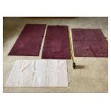 Burgundy and white rugs