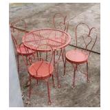 Kids metal parlor chairs and table