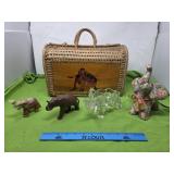 Wooden Spanish Basket with Elephant Collection