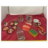 Coca-Cola coffee cup, coasters, collector plate