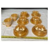 Anchor Hocking Fire King peach luster tea cups,