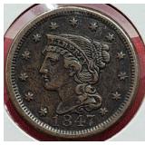 1847 Braided Hair Cent