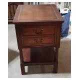 End Table Leather With Leather Inserts 24 x 18.5