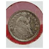 1848 Seated Liberty Half Dime