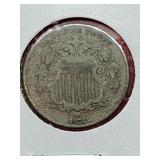 1872 Union Shield Nickel No Rays