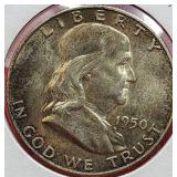 1950-D Franklin Silver Half Dollar