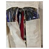 Portable hanging closet with womenï¿½s sizes L, XL