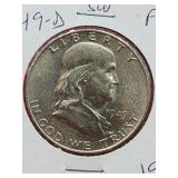 1949-D Franklin Silver Half Dollar