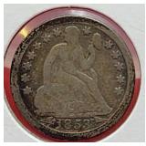 1853-O Seated Liberty Dime Stars Obverse