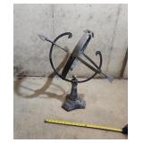 Antique Iron Garden Armillary Sundial With out