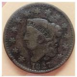 1827 Coronet Head One Cent