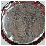 1856 Braided Hair One Cent Slant 5