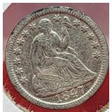 1847 Seated Liberty Half Dime