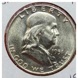 1951-D Franklin Silver Half Dollar