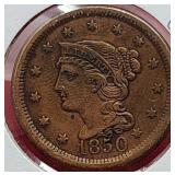 1850 Braided Hair 1 cent