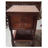 End Table Leather With Leather Inserts 24 x 18.5