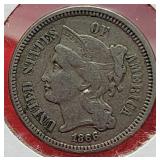 1866 3 Cent Nickel