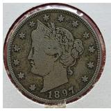 1897 Liberty Nickel With Cents