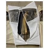 Portable hanging closet with men and womenï¿½s suit