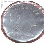 1795 US Liberty Cap Cent Lettering on edge