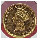 1862 Large Indian Head Gold Dollar