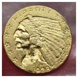 1928 AU Indian Head 21/2 Gold COIN