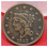 1843 Braided Hair One Cent