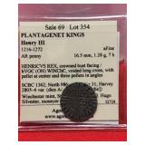 1216-1272 Plantagenet Kings Henry III AR Penny