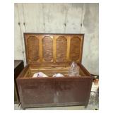 Wood trunk with contents (material) 50.5 wide x