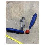 Thigh Master and two 3 pound weights