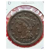 1846 Braided Hair Cent, Tall Date