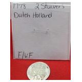 1778 2 Stuivers Dutch Holland