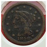 1846 Braided Hair One Cent