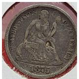 1875-CC Seated Liberty Dime