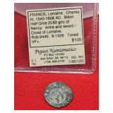 1545-1608 FRANCE LORRAINE Charles III 1/2 Sol