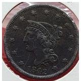 1842 Braided Hair One Cent
