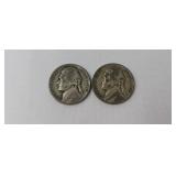 2- 1942P War time silver Nickels