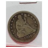 1856 Seated Liberty Quarter