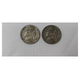 1-1943P Wartime Silver Nickel 1-1943S Wartime