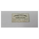 1861 Civil War Bond coupon for $20 on bond for