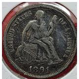 1891-O Seated Liberty Dime
