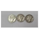 1-1917 Mercury Dime 2-1941 Mercury Dimes
