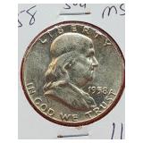 1958 Franklin Silver Half Dollar