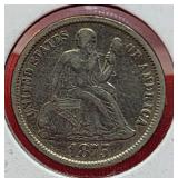 1875 Seated Liberty Dime