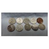 10 Steel Wheat Pennies