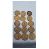 15) 1910 -P Lincoln Wheat Pennies
