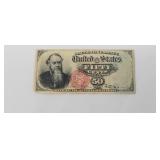 1866 50 Cents Fractional Currency Note