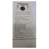 1973 D Lincoln Kennedy Penny Stamped with John F.